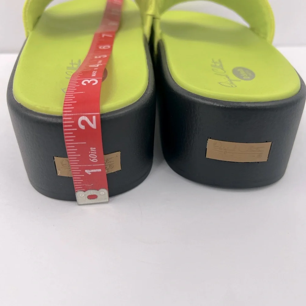 Dr. SCHOLL’S ORIGINAL COLLECTION, PISCES MAX SLIDES, LIME GREEN UPPER LEATHR, 9M - Picture 14 of 17